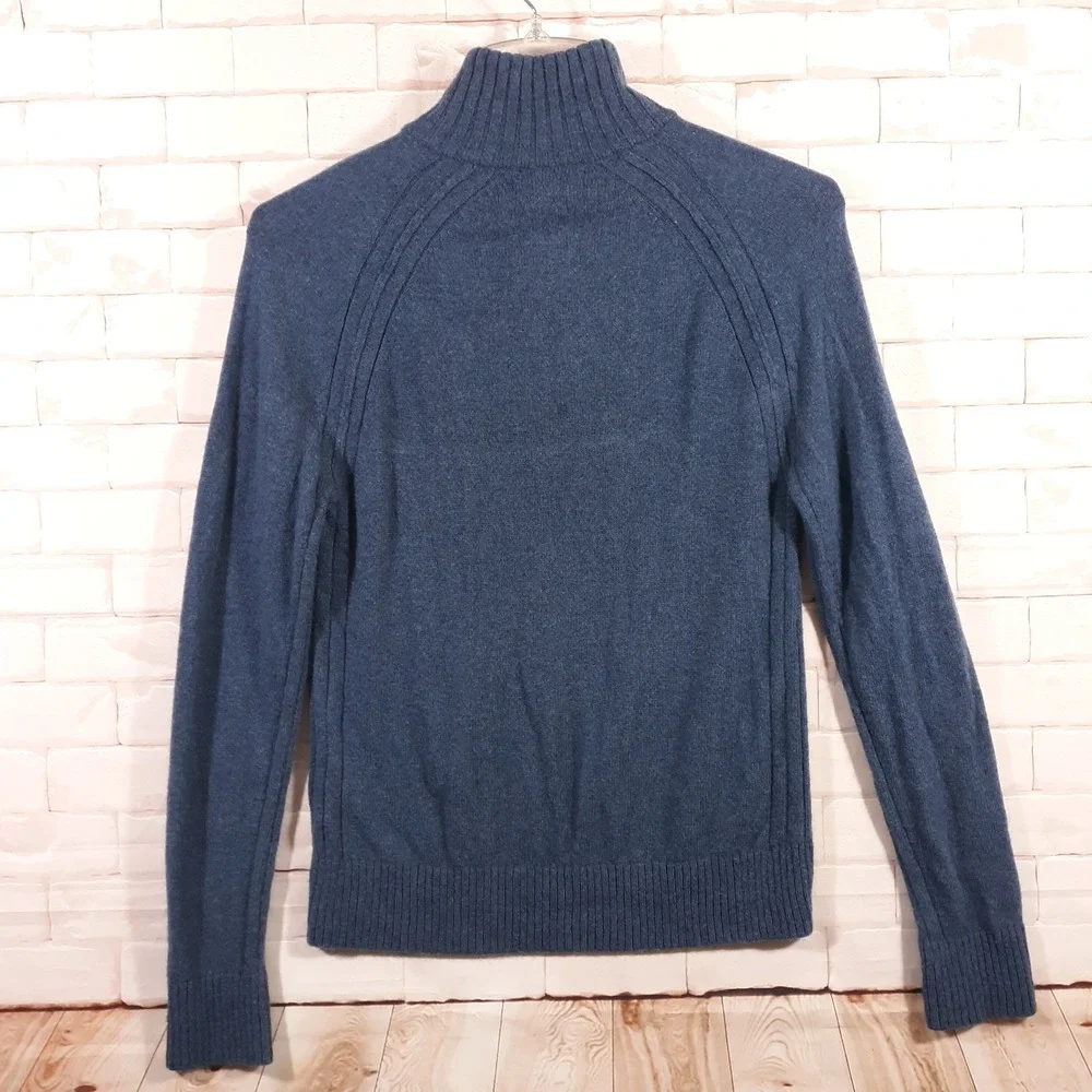 Banana Republic Wool Blend Sweater Mens Small Pullover Blue Knit Mock Neck